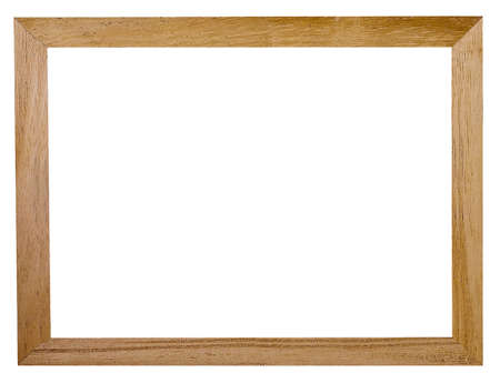 Brown Wooden Frame with Copy Space for Text and Image Decorated Isolated on A White Background.