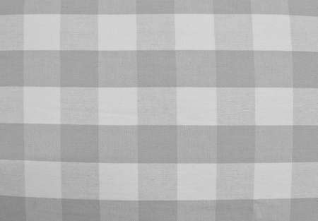 Fabric Texture, Close Up of Gray and White Lumberjack Plaid Towel or Napkin Pattern Background.の写真素材