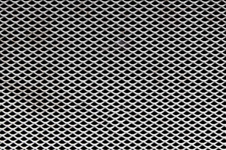 Background Pattern, Horizontal Texture of Metallic Gray Perforated Grid with Copy Space for Text Decorated.の写真素材