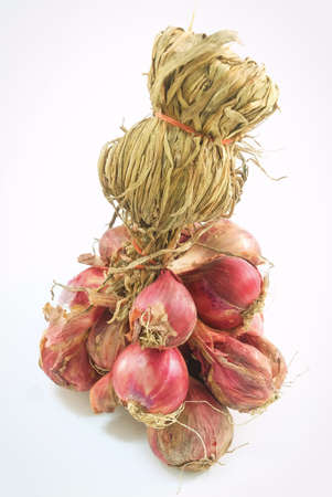 Vegetable and Herb, Bunch of Fresh Red Onions Used for Seasoning in Cooking.の写真素材