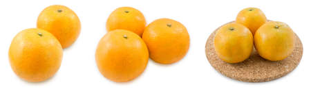 Fresh Ripe and Sweet Oranges Isolated on White Background, Orange Is The Fruit of The Citrus...