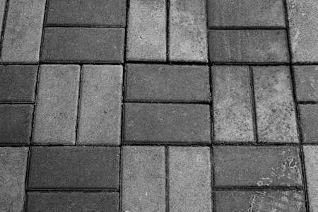 Background Pattern, Horizontal Gray Brick Stone Footpath or Pavement Background or Texture.の写真素材