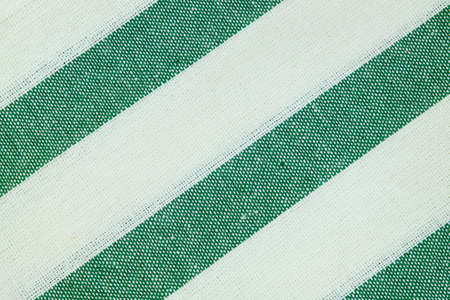Fabric Texture, Close Up of White Textile and Green Stripes Pattern Background with Copy Space for...