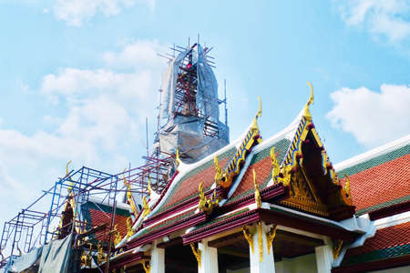 Beautiful Chapels in Wat Phra Kaew Temple and The Grand Palace at Bangkok, Thailand.の写真素材