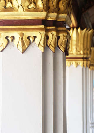 White Pillars with Golden Cornices in Chapelの写真素材