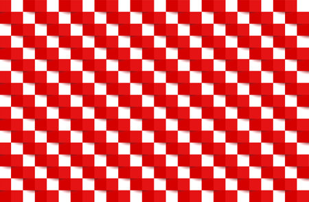 Illustration of Background Image Created by Arranging Small Red Paper Sheets in A Row on A White Background.の写真素材