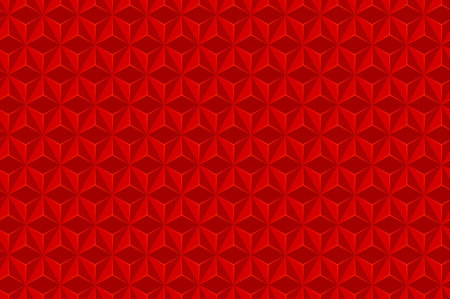 Illustration of Striking Red Background Patterned with A Row of Geometric Shapes. Ideal for Adding Visual Interest to Digital and Print Projects with A Bold and Modern Aesthetic.のイラスト素材