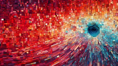 Elegant mosaic patterns intertwine, resembling layered rings, creating a visually captivating background with harmonious intricate designs. An illustration that mesmerizes with itsの素材