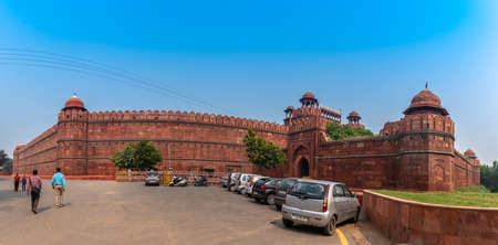 Delh/India-October16,2019. Panoramic View of The Delhi Gate, which is almost identical in appearance to the Lahori Gateのeditorial素材