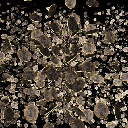 Euro coins explosionの写真素材