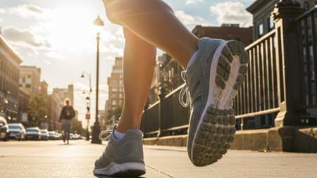 Morning Run Through the Bright City Streetsの素材