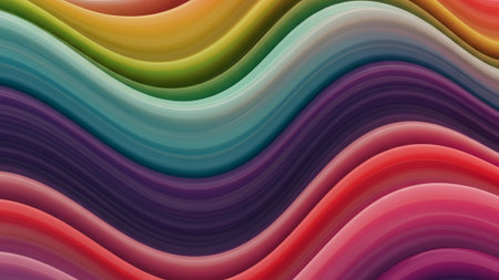 Vibrant Abstract Wavy 3D Rainbow Gradient Backgroundの素材