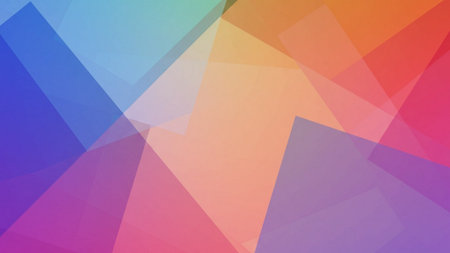Vibrant Overlapping Geometric Shapes Abstract Gradient Backgroundの素材