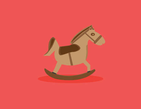 flat horse toy icon vector illustration のイラスト素材