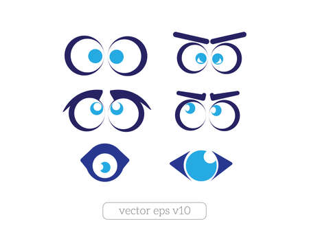 Set of cartoon funny eyesのイラスト素材