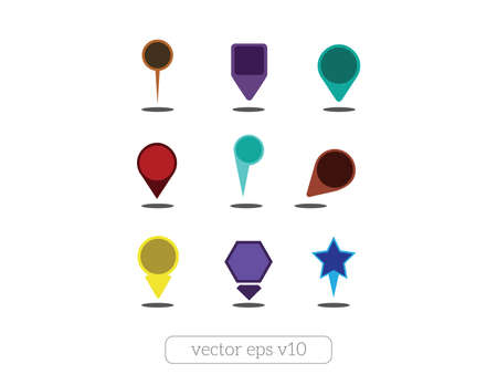 Colorful map pins set vectorのイラスト素材