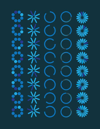 Vector Collection of modern preloaders. Loading bar set