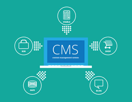 CMS content management system conceptのイラスト素材