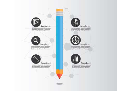 creative concept pencil and business iconsのイラスト素材