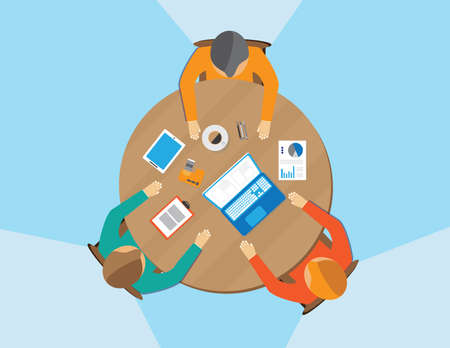 Business meeting workspace flat stylesのイラスト素材