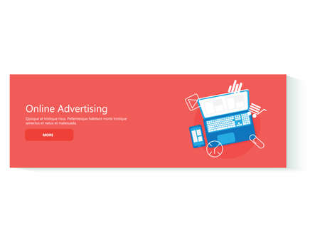 Flat design concept for Online Advertising. Concept for web bannerのイラスト素材