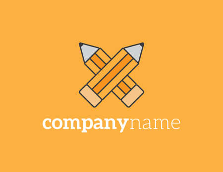 Pencil logo template. Vector icon. Editableのイラスト素材