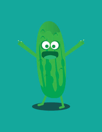 Cartoon Cucumber flat designのイラスト素材