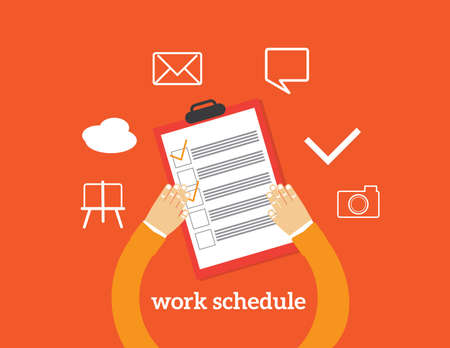 Flat design colorful illustration concept of work scheduleのイラスト素材