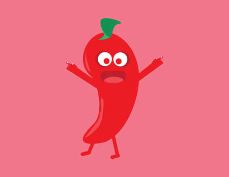 Hot chili pepper cartoon character