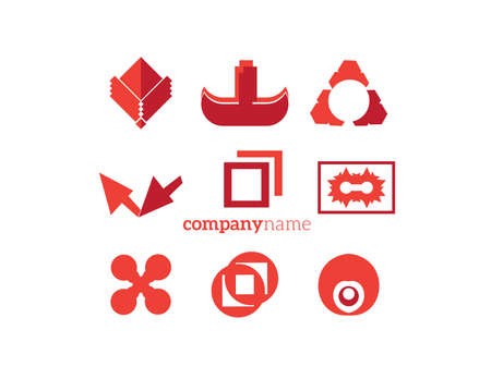 elements set red orangeのイラスト素材