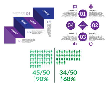 Infographic set Vector illustration. can be used for workflow layout banner diagram number options, step-up options, web designのイラスト素材
