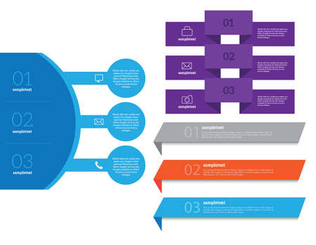 Infographic set Vector illustration. can be used for workflow layout banner diagram number options, step-up options, web designのイラスト素材