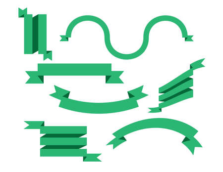 banner ribbons vector setのイラスト素材