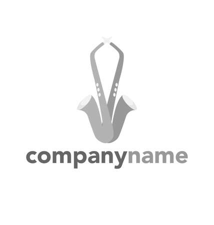 jazz saxophone logo vector illustrationのイラスト素材