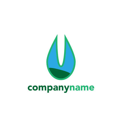 water abstract logo sign Branding Identity Corporate logo design template Isolated on a white backgroundのイラスト素材