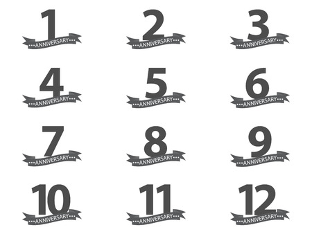Anniversary 12 set collectionのイラスト素材