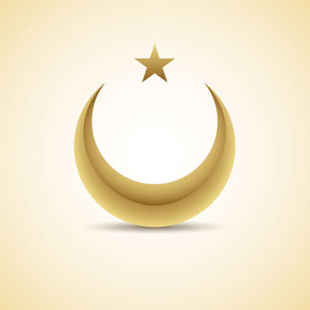 Eid mubarak islamic crescent starのイラスト素材