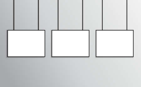 Posters mockup black frame in A4 size landscape orientationのイラスト素材