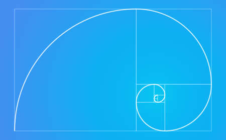 Golden ratio spiral fibonacci sequenceのイラスト素材