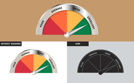 Performance rating meter indicator gaugeのイラスト素材