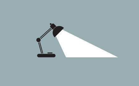 Table office lamp light flat iconのイラスト素材