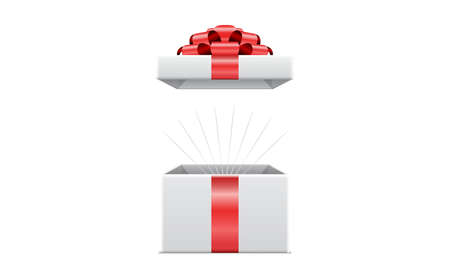 3d Surprise box red ribbon