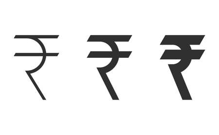Rupee icon symbol in light medium and bold sizeのイラスト素材