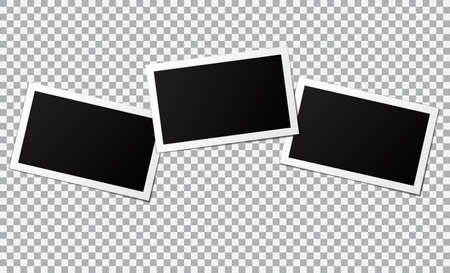 Three photo image frame mockup transparent backgroundのイラスト素材