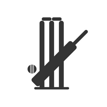 Cricket bat ball stump bails iconのイラスト素材