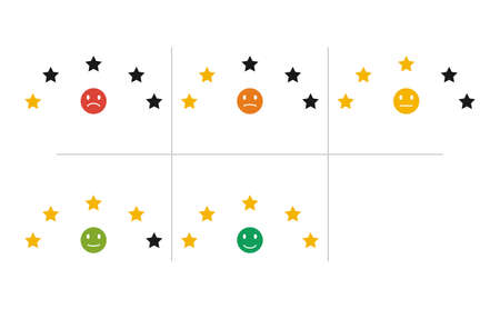 1 to 5 stars rating mood boardのイラスト素材