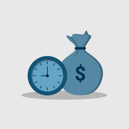 Time money bag concept backgroundのイラスト素材