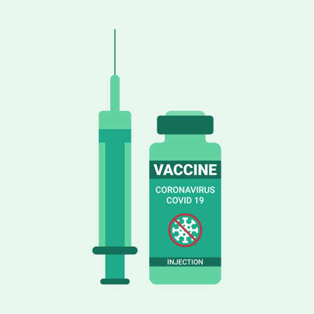 Vaccine injection of coronavirus covid 19 diseaseのイラスト素材