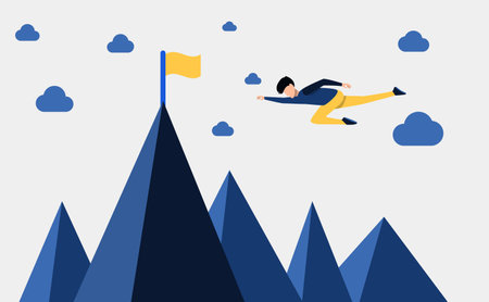 Aim of success selected target goalのイラスト素材