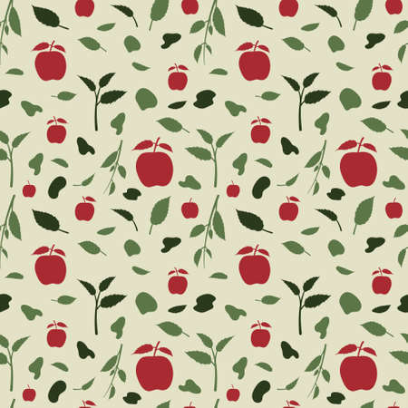 Apple leaves organic seamless pattern backgroundのイラスト素材